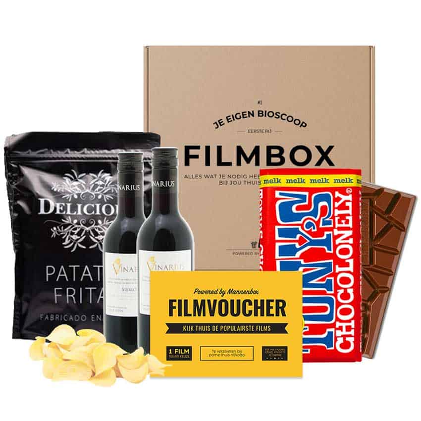 Filmpakket chips wijn chocolade