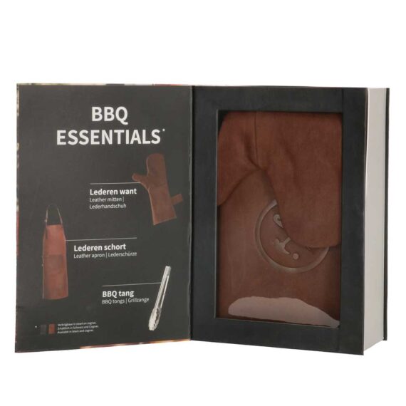 BBQ Giftset | Leren schort, handshoen & tang - Afbeelding 2