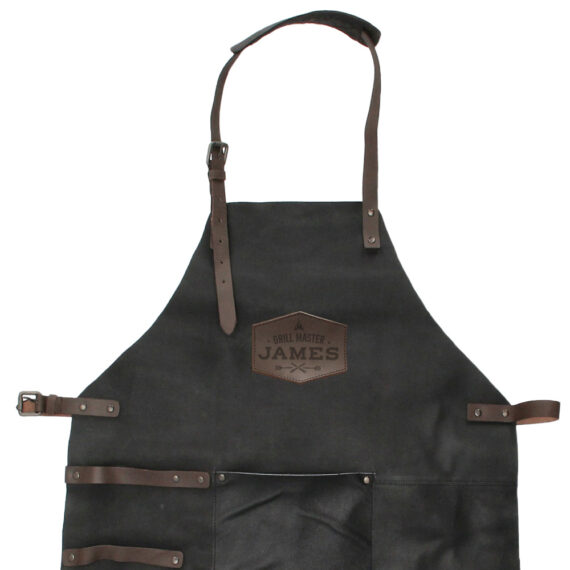 Leren bbq schort zwart