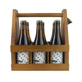 Houten bierkrat draagtray | Gegraveerd met eigen tekst