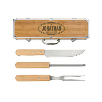 BBQ tools in koffer (3-delig) | Gegraveerd met eigen tekst